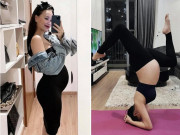 Bà bầu - Bầu vượt mặt, DJ Tít vẫn thoải mái "trồng chuối", bà xã Tuấn Hưng liền vào bình luận