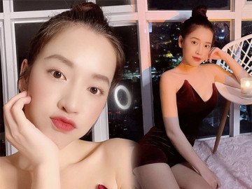 Mỹ nhân làng hài diện váy cúp ngực chỉ đề ra ban công hóng mát