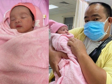 Hiếu Hiền nặng nề tâm trạng khi vợ vào phòng mổ, con gái chào đời giống bố như đúc