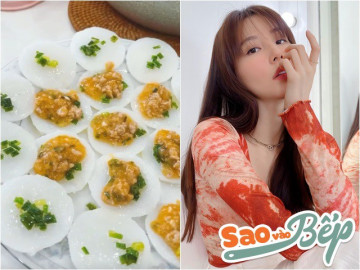 Sao vào bếp: Diễm My 9X làm bánh bèo nhìn phát thèm,