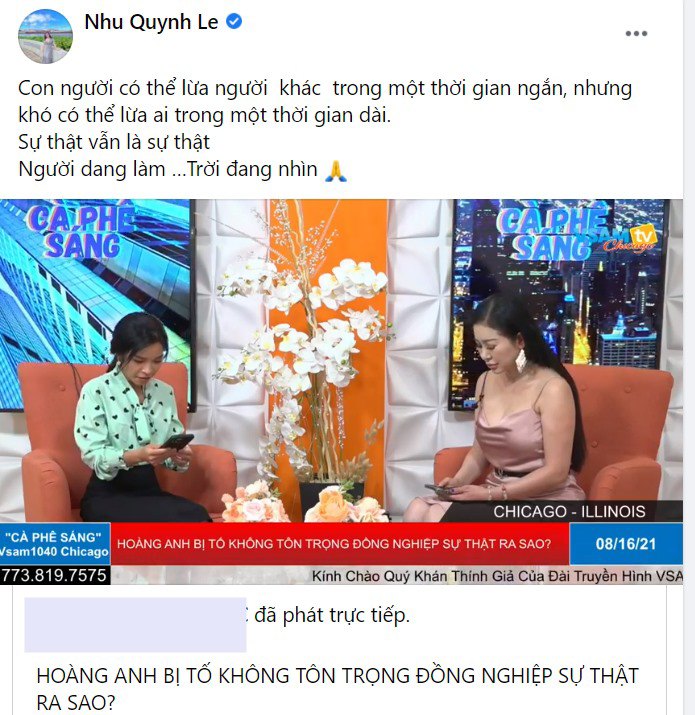 Vợ cũ Hoàng Anh: Sự thật vẫn là sự thật.