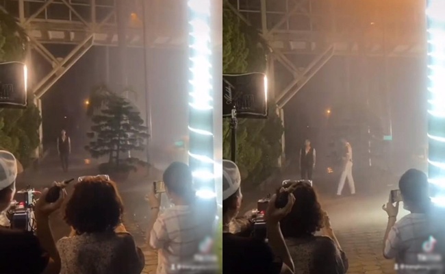 Hậu trường cảnh mưa nhân tạo nhờ vòi rồng trong Hương Vị Tình Thân.