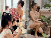 Thời trang - Ở nhà chăm con mặc "thiếu vải" khoe dáng, ai nghĩ bà xã Đăng Khôi là gái có chồng
