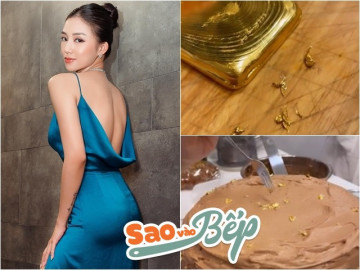 3 cô gái khéo tay vào bếp, có người tự làm bánh sinh nhật rắc vàng