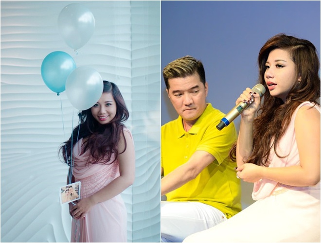 Hình ảnh của Phượng Vũ bên người thầy Đàm Vĩnh Hưng thời mới tham gia The Voice xong.