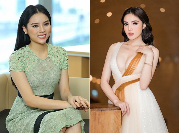 Bạn chung nhóm với Diệp Lâm Anh, hoa hậu Kỳ Duyên cũng có lần mặt tròn quay, hay má phúng phính như vừa mới được bơm thêm gì vào trong khi cằm lại nhọn hoắt so với thời điểm đăng quang. Sau nhiều tin thẩm mỹ, nhan sắc nàng hậu đã ổn định và được yêu mến hơn.