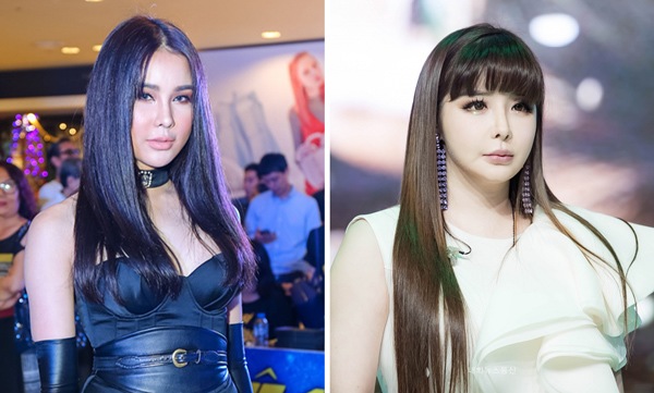 Cô bị ví với nữ hoàng mặt nhựa của Hàn Quốc Park Bom vì mặt sưng căng không biểu cảm.