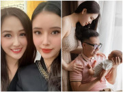 Bà bầu - Em gái ruột kín tiếng của Mai Phương Thúy xuất hiện sau sinh, nhan sắc mẹ bỉm đẹp long lanh