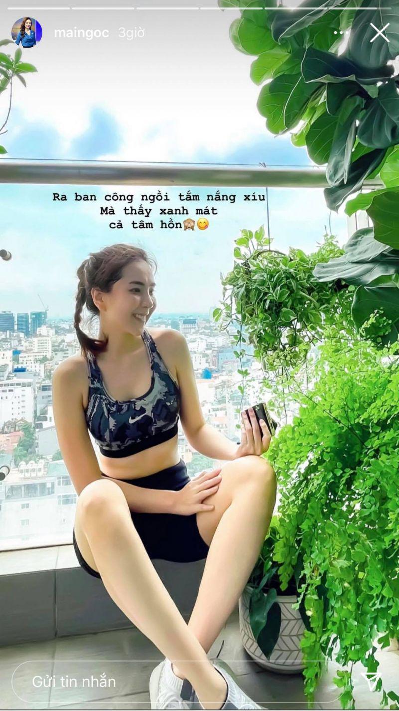 Mai Ngọc mở bát tháng 9 rực rỡ với lời động viên tinh thần tới hội chị em eva bằng hình ảnh không thể thuyết phục hơn. Mới chỉ sáng sớm cô đã check in phòng tập với body săn chắc. Đây là thành quả khổ luyện tại nhà chỉ sau vài tháng giãn cách.