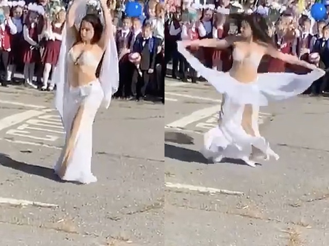 Cô giáo mặc hớ hênh múa bụng trong lễ tựu trường, dân mạng liên tục tranh cãi