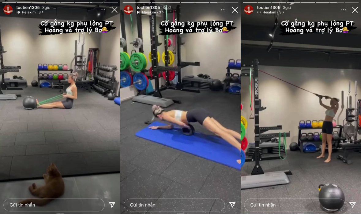 Phòng tập của nàng đả nữ thế hệ mới có đầy đủ đồ chơi không khác gì phòng gym trong trí nhớ của nhiều người.
