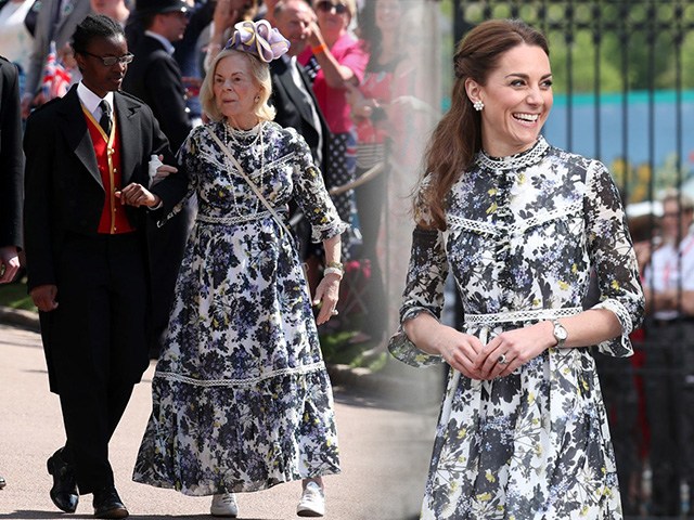 Mặc già hơn tuổi đã đành, đâu ngờ Kate Middleton còn đụng hàng nữ Công tước 86 tuổi