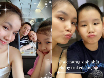 Hoa hậu Thuỳ Lâm bị lu mờ trước con trai 11 tuổi, thấy rõ gen di truyền từ bố mẹ