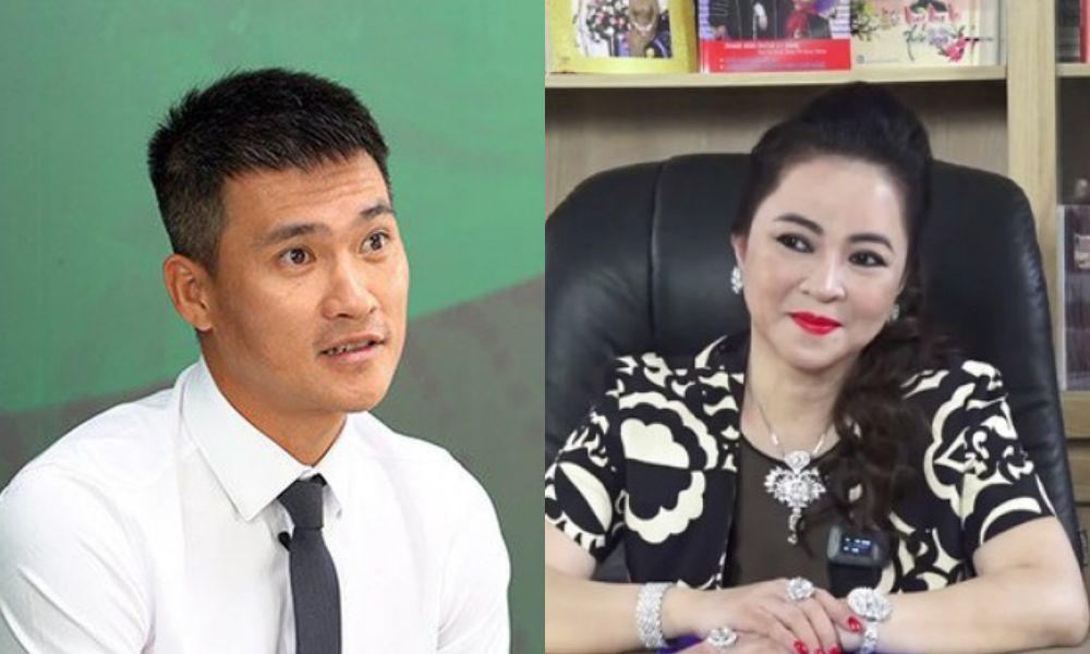 Vinh thách chị, chị đừng nói mơ, chị dám chơi thì dám chịu, Vinh đề nghị chị hãy chứng minh rằng vợ tôi đi từ thiện miền Trung số tài khoản nào, chị nói vợ tôi dùng 2 số tài khoản là vu khống, ông xã Thuỷ Tiên gửi lời tới nữ đại gia.