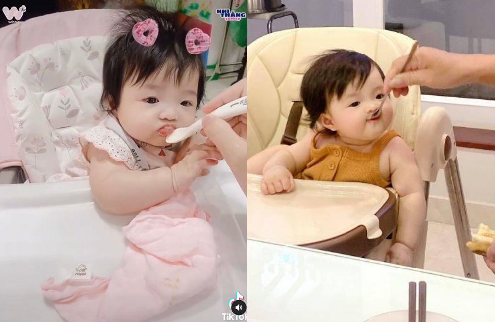 Thời gian đầu, Đông Nhi cũng cực khi cho con làm quen với việc ăn thô. Tuy nhiên tới nay, Winnie đã rất hợp tác với mẹ.