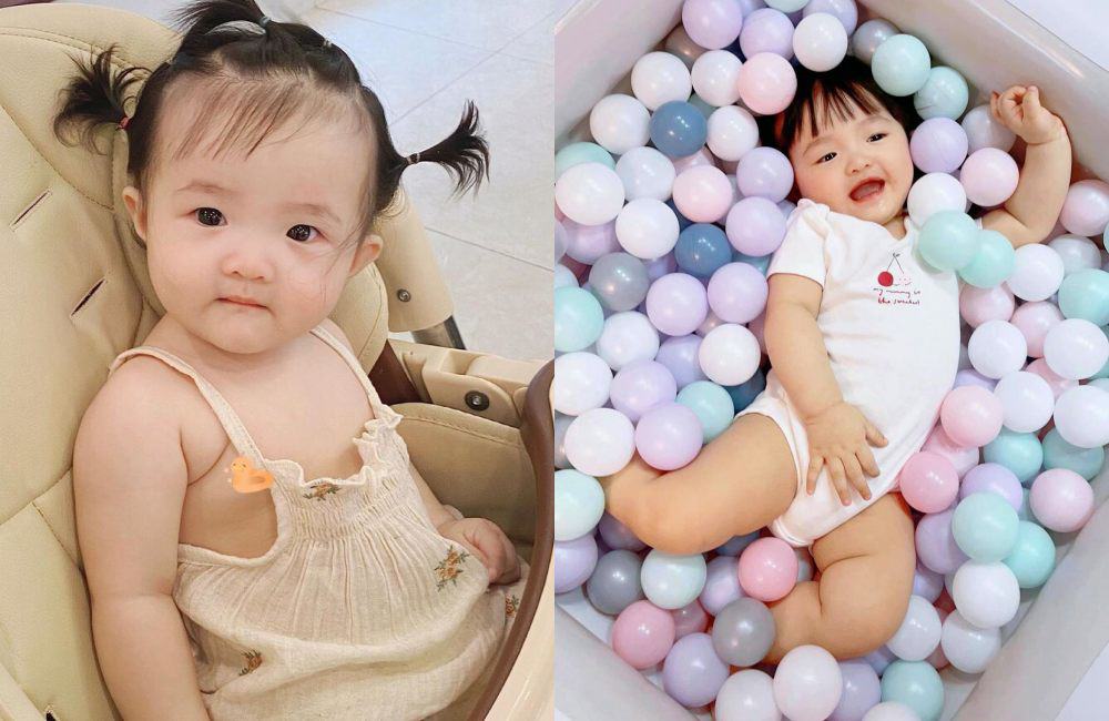 Cũng vì bé dễ tính nên vợ chồng nữ ca sĩ cũng không quá áp lực trong việc chọn lựa chế độ dinh dưỡng cho con. Hiện tại Winnie được 10 tháng tuổi, phát triển khoẻ mạnh, bụ bẫm, 2 má phúng phính...