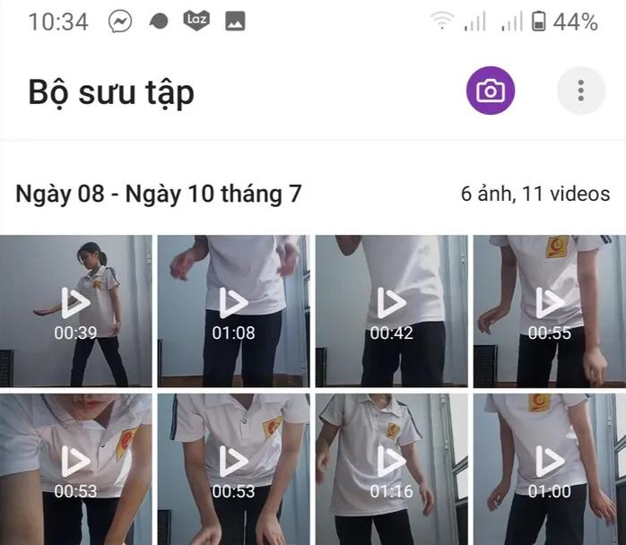 Nhiều bạn học cũng đồng loạt đăng tải những clip về quá trình học thể dục online của mình. 