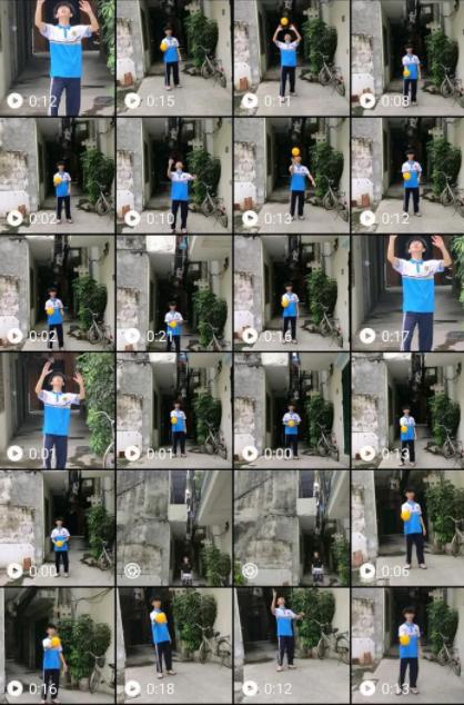 Các kỹ thuật của môn bóng chuyền tưởng chừng như khó mà làm online vẫn được cậu bạn thực hiện cực chuẩn chỉnh và cẩn thận.