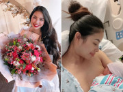 Bà bầu - Ảnh độc Phạm Hương trong phòng phụ sản ở trời Tây: Vạch áo cho con bú, mặt mộc bụ bẫm