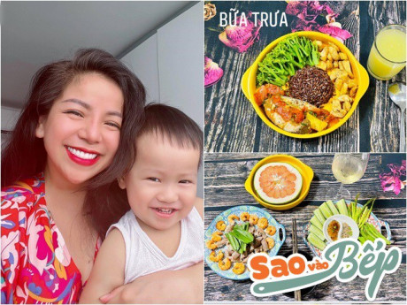 Sao vào bếp: Hậu sinh con với chồng bác sĩ, Minh Chuyên khoe cơm giảm cân đẹp mê