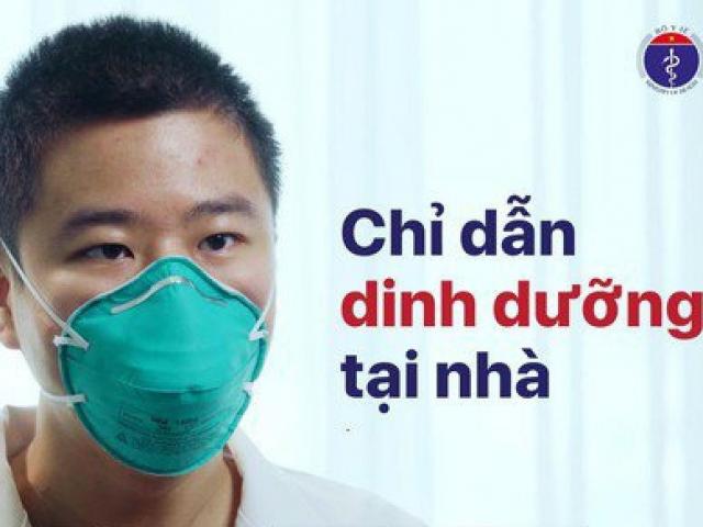 Chỉ dẫn dinh dưỡng cho F0, F1 tại nhà trong mùa dịch COVID-19