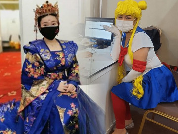 Dương Quý Phi thời hiện đại đi tiêm vaccine ngừa Covid-19, quét sạch phòng khám với bộ váy 2m
