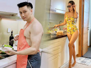 Thời trang - Vào bếp mặc phong phanh: Việt Anh cởi trần khoe cơ bắp, Quỳnh Nga cũng váy áo hững hờ