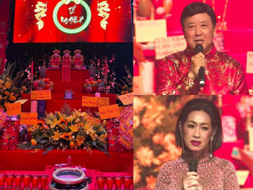 Nghệ sĩ Bảo Quốc, Ý Lan, Hồng Đào... đã thay mặt cho giới văn nghệ sĩ tại hải ngoại để bắt đầu nghi lễ cúng Tổ.