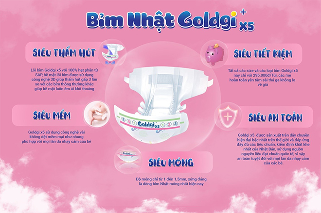 NTT Việt Nam công bố ra mắt dòng sản phẩm mới siêu tiết kiệm – bỉm Nhật Goldgi + X5 - 2