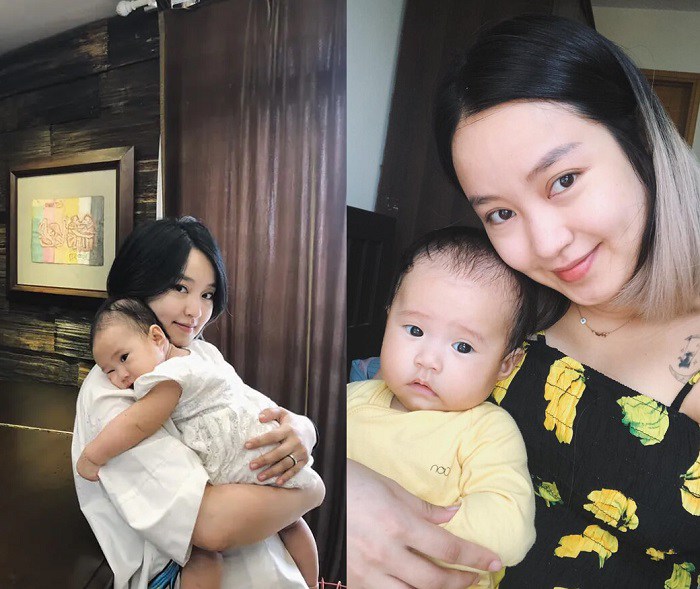 Con trai của cựu hot girl được nhật xét là bụ bẫm, rất giống bố.