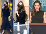Giải trí - Sau màn phát biểu cực chất tại Nhà Trắng, Angelina mặc đồ kín mít vẫn làm náo loạn cả sân bay