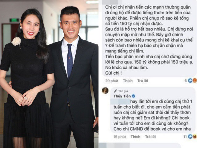 Bà xã Công Vinh từng đối đáp khá gay gắt khi bị gặng hỏi về các chứng từ sao kê.