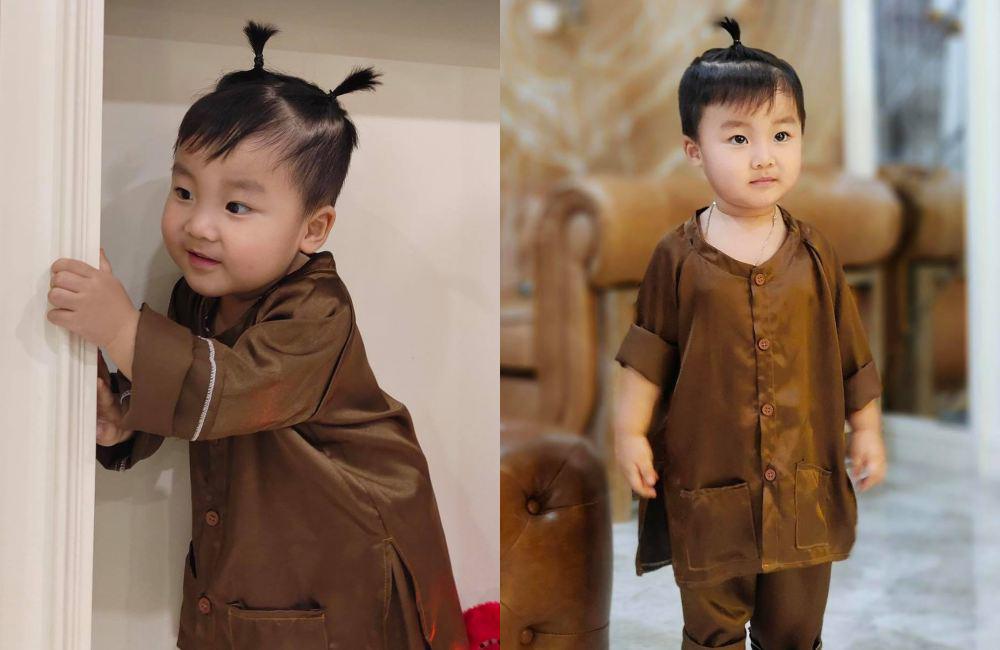 Hoà Minzy đầu tư cho con trai trang phục và kiểu tóc cưng xỉu đón Tết Trung thu.