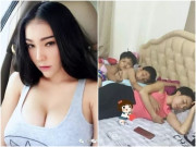 Làm mẹ - Nữ diễn viên ngủ chung giường với 2 con trai mỗi tối, vị trí cánh tay thân mật quá đà