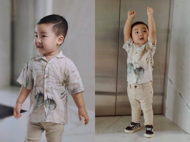 Vì là cháu đích tôn trong gia đình giàu có nên khi sinh ra, con trai Hoà Minzy đã ngậm thìa vàng, được bố mẹ và ông bà chăm sóc chu đáo từ sức khoẻ cho tới vẻ bề ngoài.