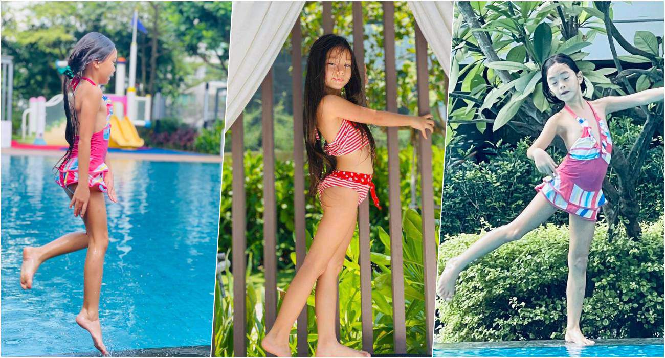 Cùng diện áo tắm đi bơi, Đoan Trang khoe dáng bốc lửa, con gái cưng amp;#34;chiếm sóngamp;#34; với chân dài - 6