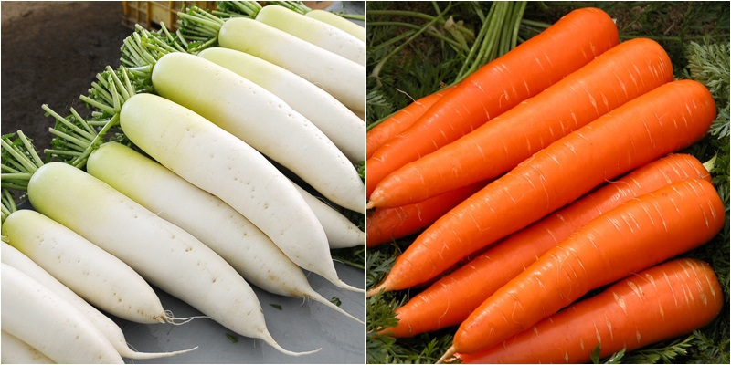 Củ cải trắng và cà rốt kết hợp cùng nhau có thể gây đầy bụng, khó tiêu. (Ảnh minh họa)