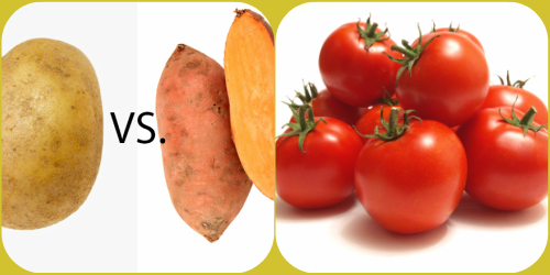 Khoai lang, khoai tây nấu cùng cà chua có thể gây tiêu chảy. (Ảnh minh họa)