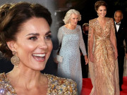 Thời trang - Đứng cạnh mẹ kế của chồng, Công nương Kate diện váy dát vàng bó sát, toả hào quang lấn át