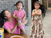 Thời trang - Mùa dịch khó sắm quần áo, Lê Phương hô biến đồ bộ U40 cho con gái 2 tuổi mặc