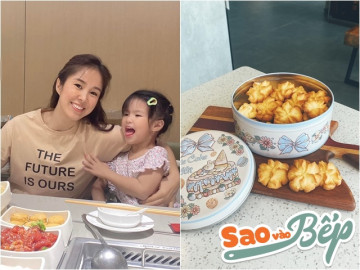 Lê Phương làm bánh, Trịnh Kim Chi khen: Giỏi quá luôn