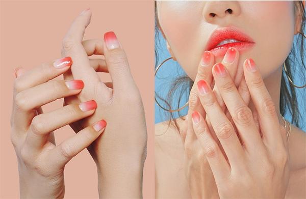ĐỦ FORM] Nail box Móng úp thiết kế - Ombre nude hồng cam baby matte - đính  đá nổi kèm charm [Q13] | Shopee Việt Nam