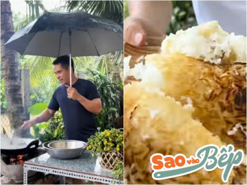 Diễn viên Trung Dũng làm món bánh chân quê 