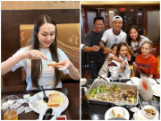 Làm mẹ - Hình ảnh ăn uống thảnh thơi, sang chảnh của Tuấn Hưng, hotgirl Hương Baby dù tự chăm 2 con ở Mỹ