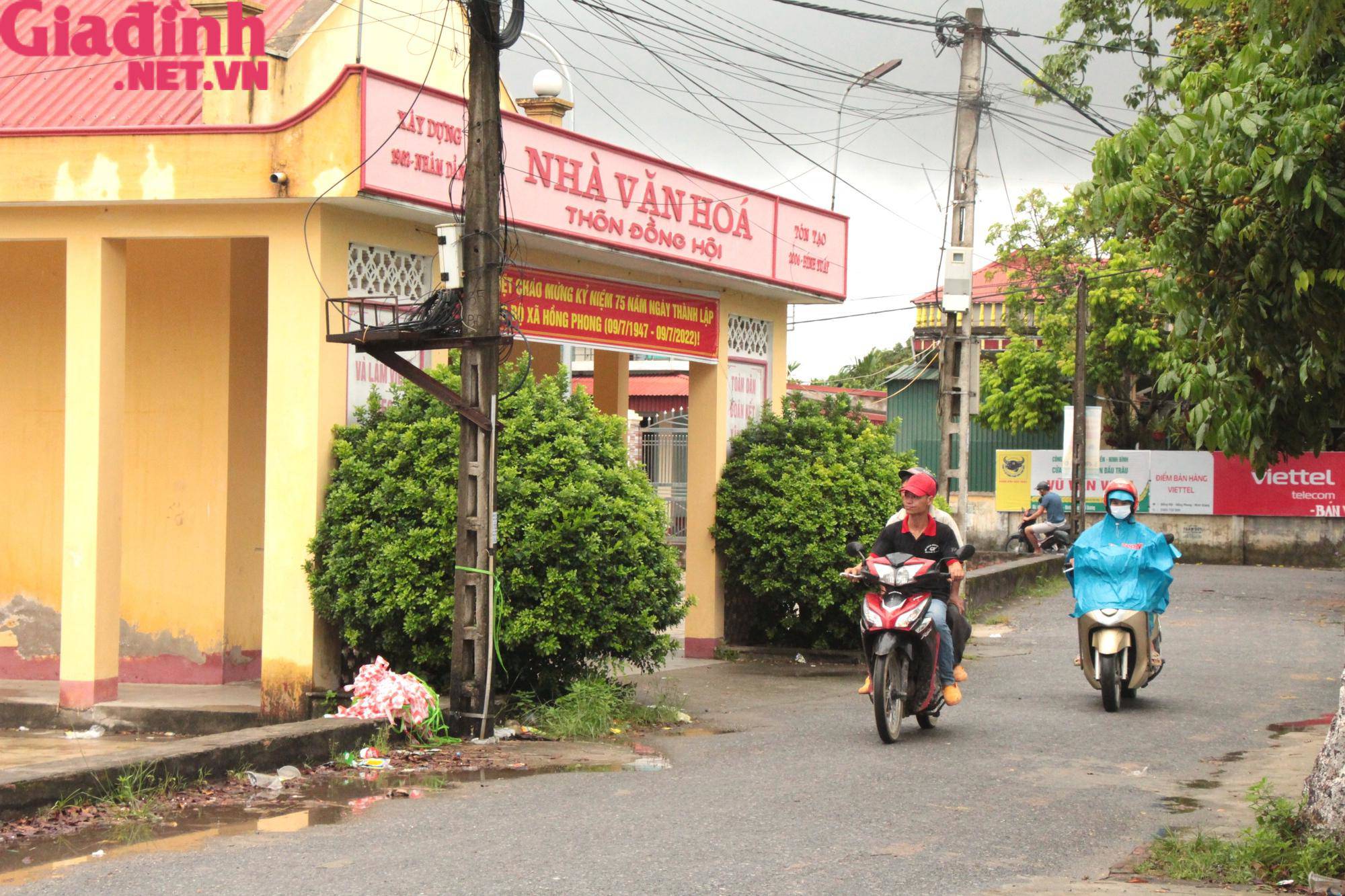 Khu nhà văn hóa thôn Đồng Hội, xã Hồng Phong - nơi xảy ra vụ việc đau lòng tối qua 11/7. Ảnh: Đ.Tùy
