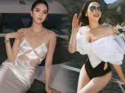 Thời trang - Lý Nhã Kỳ khoe nếp gấp đùi quyến rũ trên du thuyền, so với Ngọc Trinh ngày trước đối lập "chan chát"