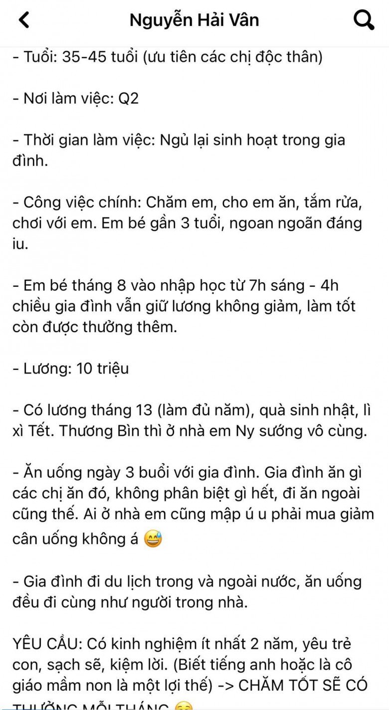 Con dâu ông trùm điện tử Sài Gòn tuyển bảo mẫu: Lương 10 triệu, bao du lịch nước ngoài, mãi không tuyển được - 8