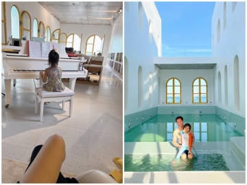 Con gái Phan Như Thảo - Đức An U60 chơi đàn sang chảnh trong biệt thự 800m2 ven biển
