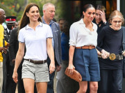 Thời trang - Chỉ 1 chiếc quần cắt ngắn và áo mỏng manh, Meghan Markle "tạo bão" hơn cả chị dâu