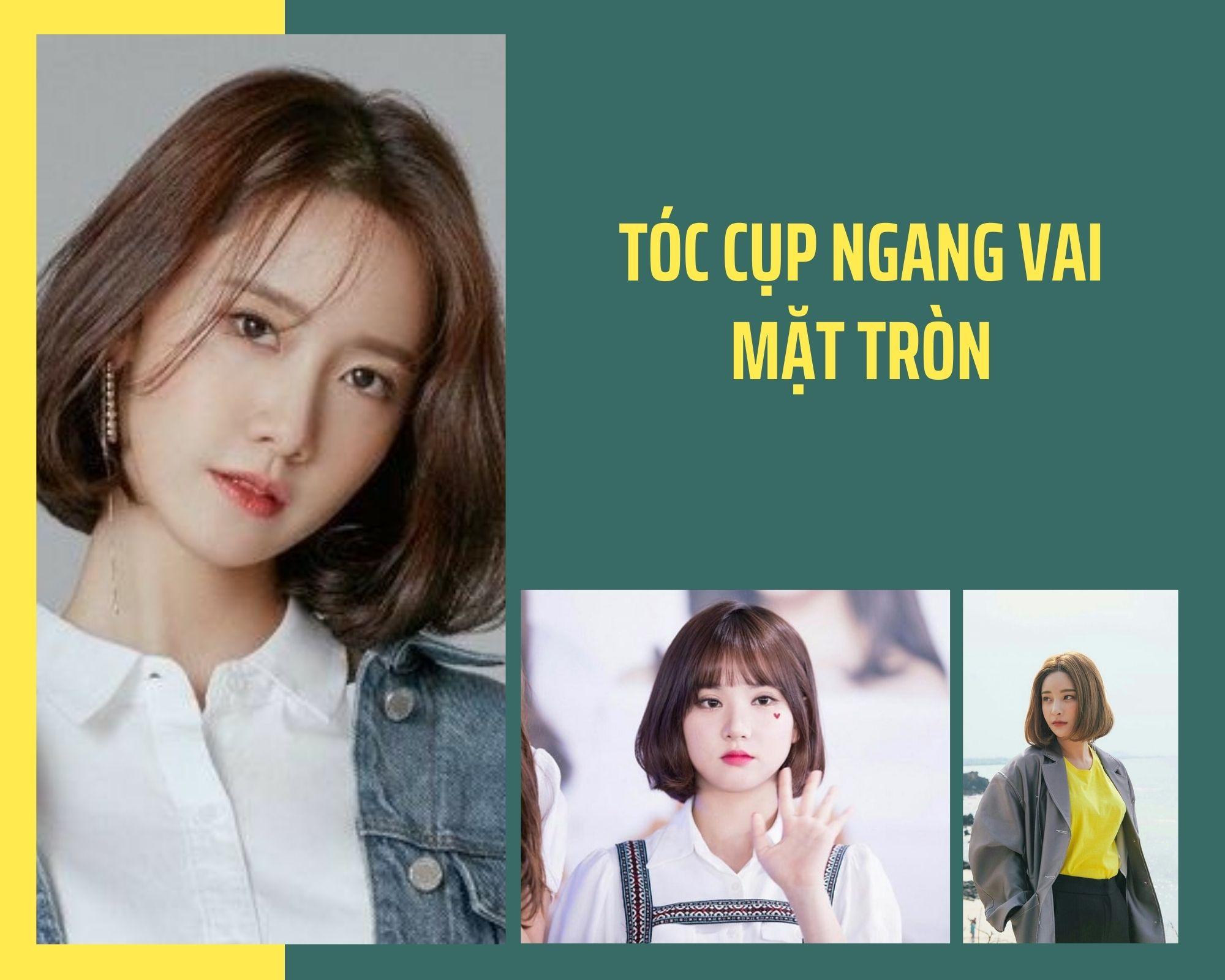 Tóc ngang vai mặt tròn